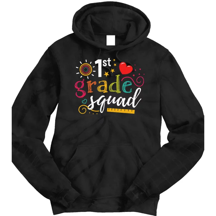 1st First Grade Squad Student Teacher Gift Back To School Tie Dye Hoodie