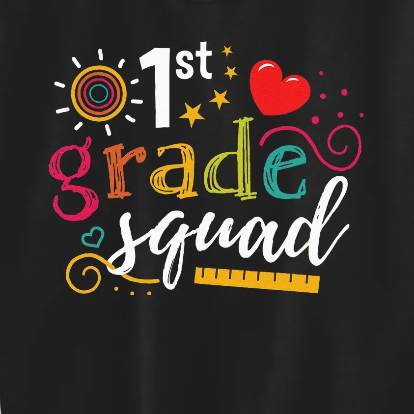 1st First Grade Squad Student Teacher Gift Back To School Kids Sweatshirt