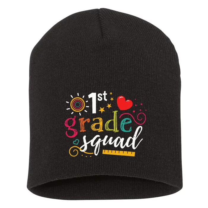 1st First Grade Squad Student Teacher Gift Back To School Short Acrylic Beanie