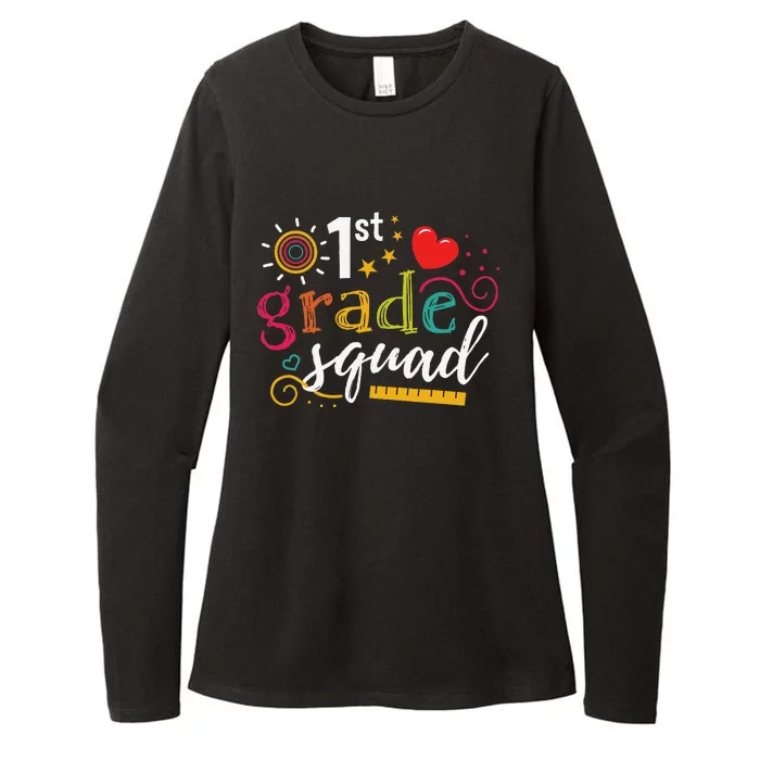 1st First Grade Squad Student Teacher Gift Back To School Womens CVC Long Sleeve Shirt