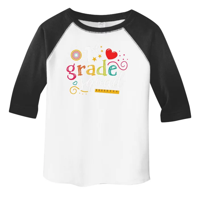 1st First Grade Squad Student Teacher Gift Back To School Toddler Fine Jersey T-Shirt