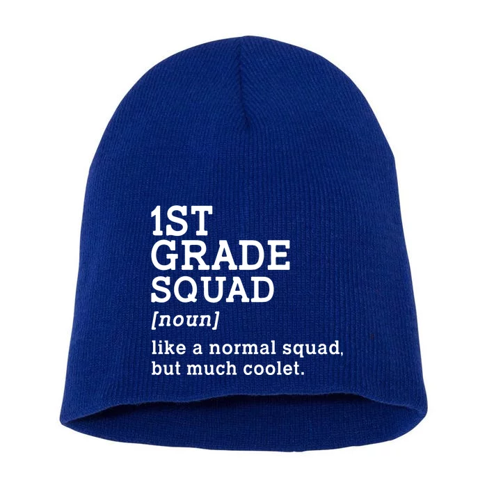 1st First Grade Squad Student Teacher Gift Back To School Gift Short Acrylic Beanie