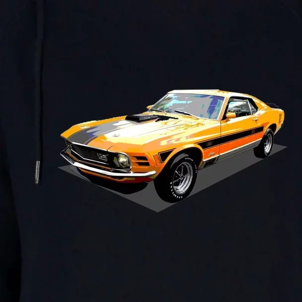 1970 Ford Mustang Mach I, Ideal Birthday Present Or Gift Womens Funnel Neck Pullover Hood