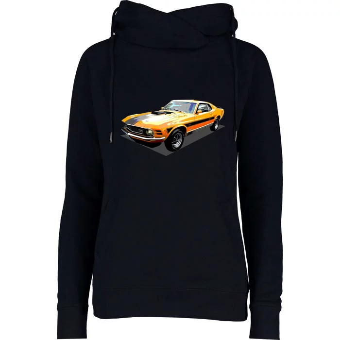 1970 Ford Mustang Mach I, Ideal Birthday Present Or Gift Womens Funnel Neck Pullover Hood