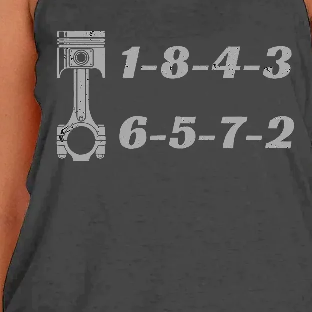 18436572 Firing Order Small Block Engine V8 Big Block Women's Knotted Racerback Tank