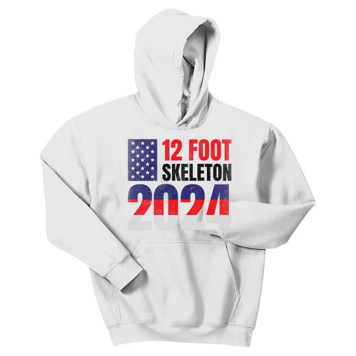 12 Foot Skeleton 2024 Giant Skelly Election Humor Usa Kids Hoodie