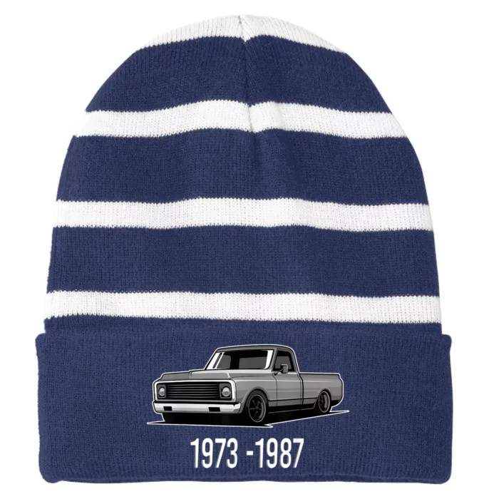 19731987 Funny Squarebody Vintage Striped Beanie with Solid Band