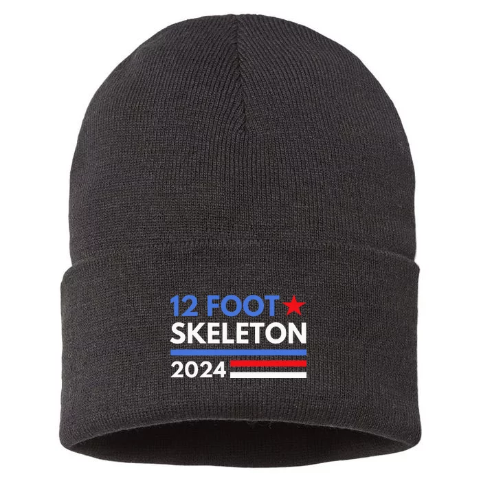 12 Foot Skeleton 2024 Giant Skelly Funny Election Humor Sustainable Knit Beanie