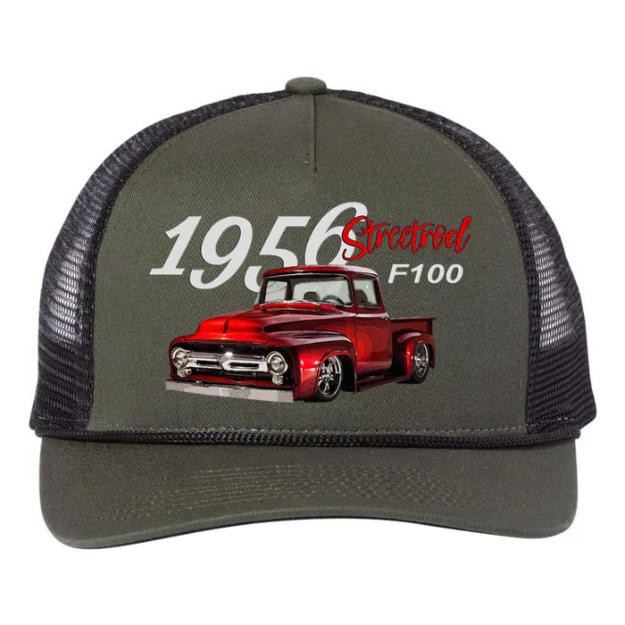 1956 F100 Streetrod Pickup Truck Vintage Pick Up Car Guys Retro Rope Trucker Hat Cap