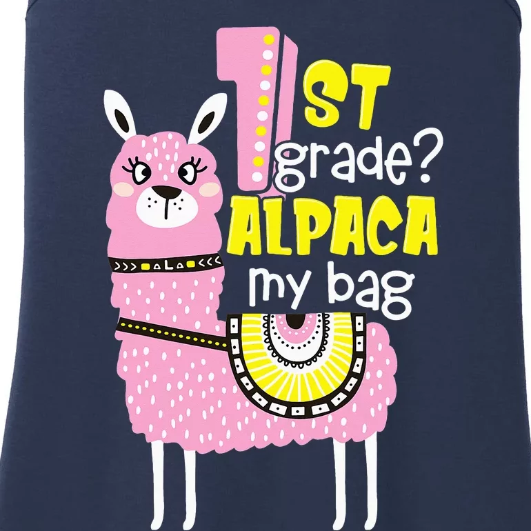 1st grade Alpaca my bag 1st day Loves Alpacas Ladies Essential Tank