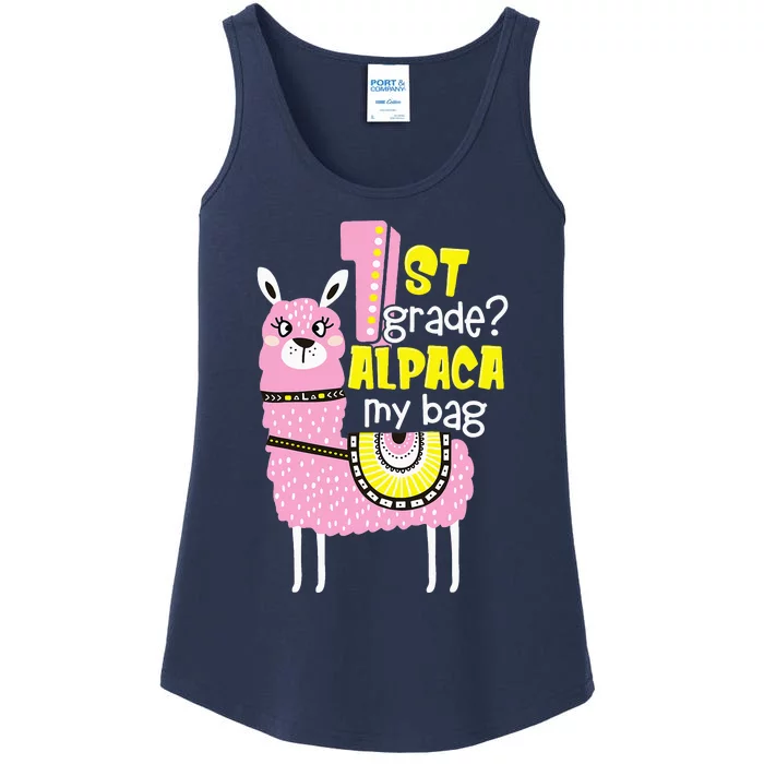 1st grade Alpaca my bag 1st day Loves Alpacas Ladies Essential Tank