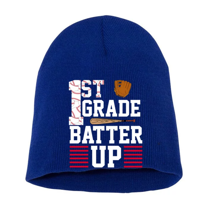 1st Grade Batter Up Short Acrylic Beanie