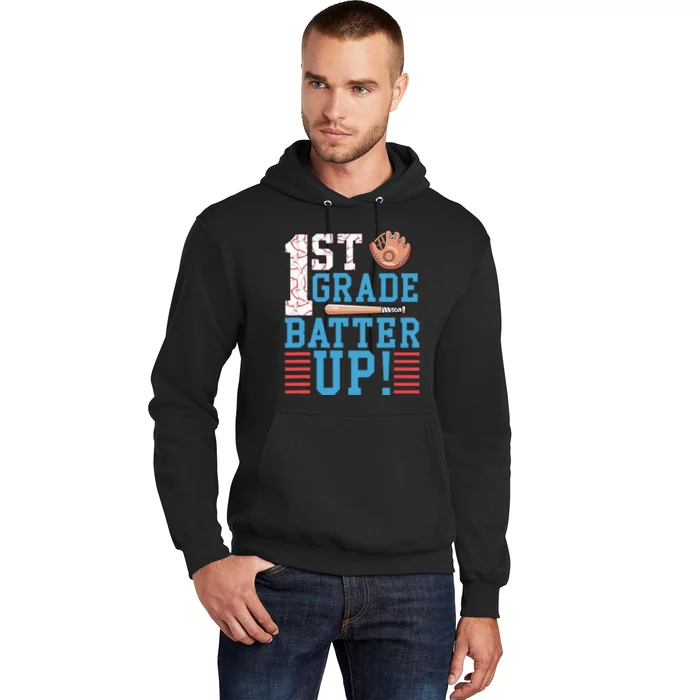 1st Grade Back To School 1st Grade Batter Up Baseball Hoodie