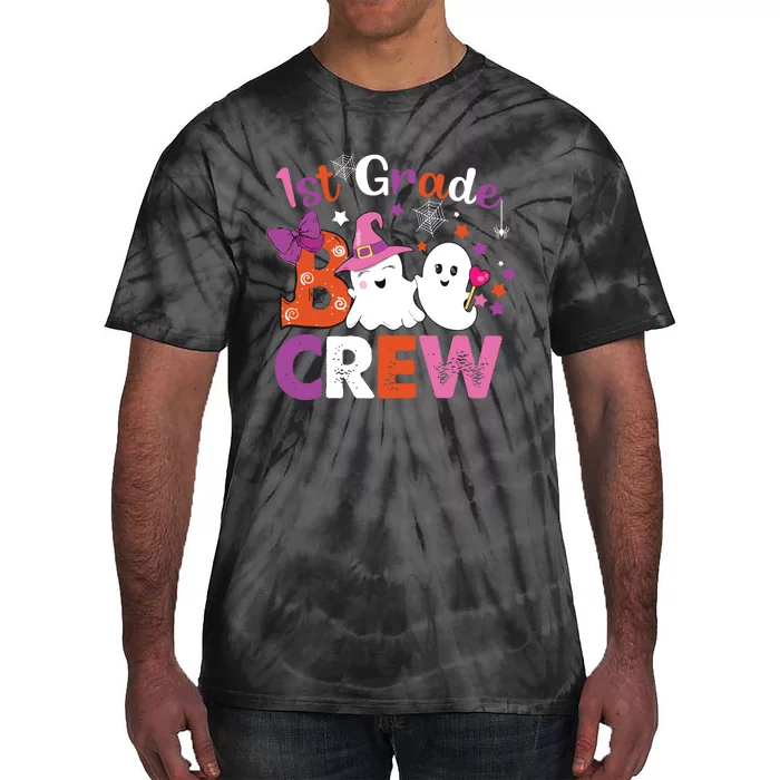 1st Grade Boo Crew First Grade Halloween Costume Teacher Kids Tie-Dye T-Shirt