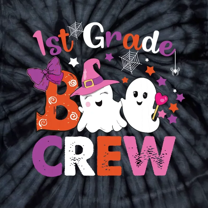 1st Grade Boo Crew First Grade Halloween Costume Teacher Kids Tie-Dye T-Shirt