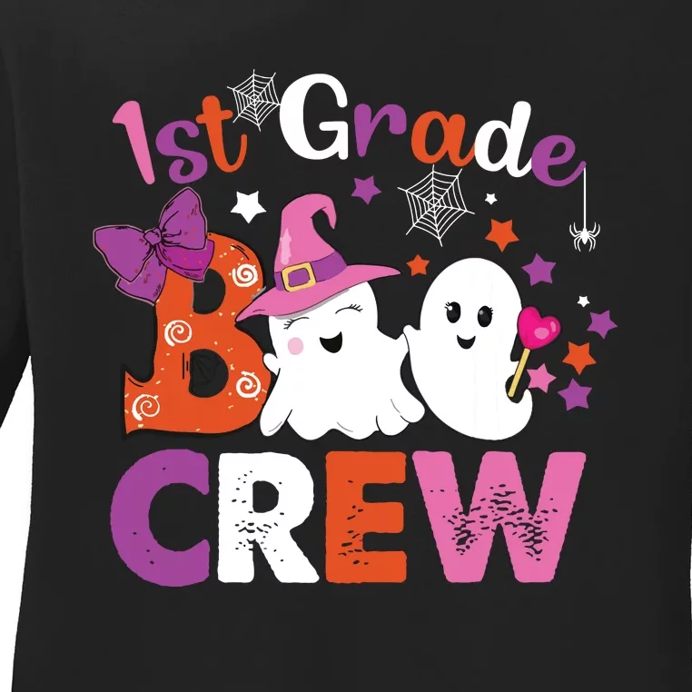 1st Grade Boo Crew First Grade Halloween Costume Teacher Kids Ladies Long Sleeve Shirt