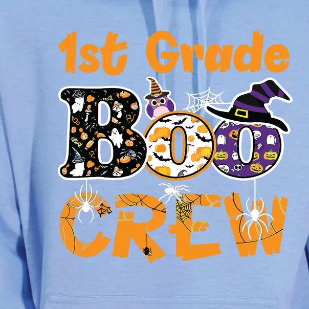 1st Grade Boo Crew Funny Halloween Costume Teacher Student Unisex Surf Hoodie