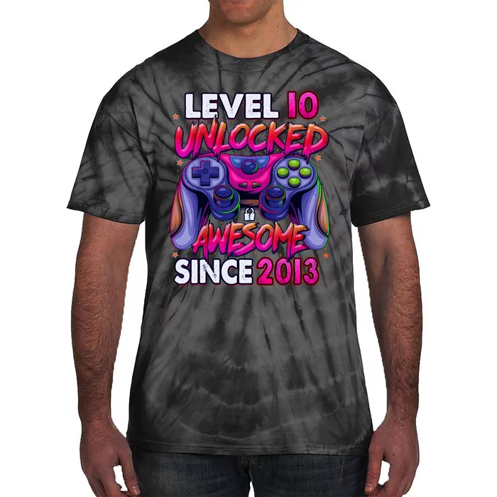 10th Gaming Birthday gift Level 10 Unlocked Awesome Video Game 2013 Birthday Tie-Dye T-Shirt