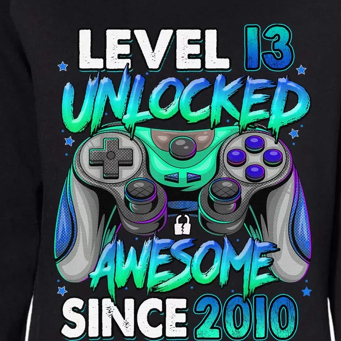 13rd Gaming Birthday gift Level 13 Unlocked Awesome Video Game 2010 Birthday Womens California Wash Sweatshirt