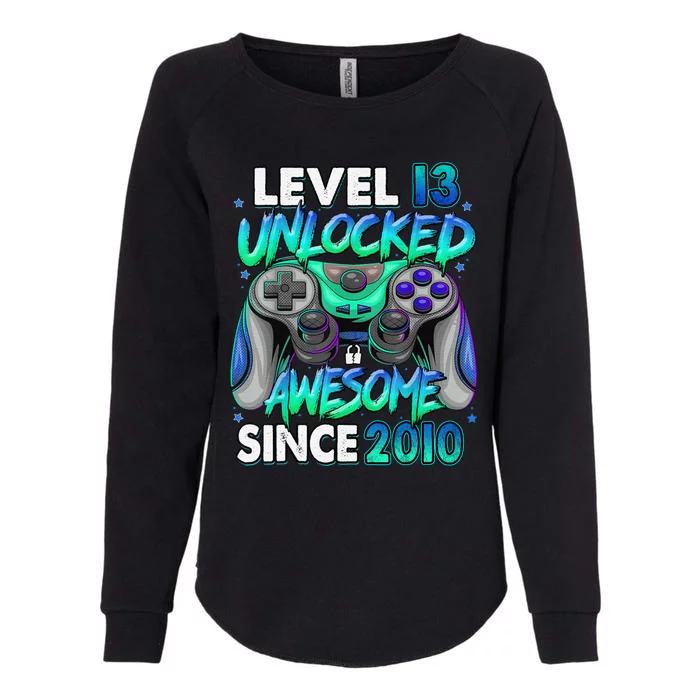 13rd Gaming Birthday gift Level 13 Unlocked Awesome Video Game 2010 Birthday Womens California Wash Sweatshirt