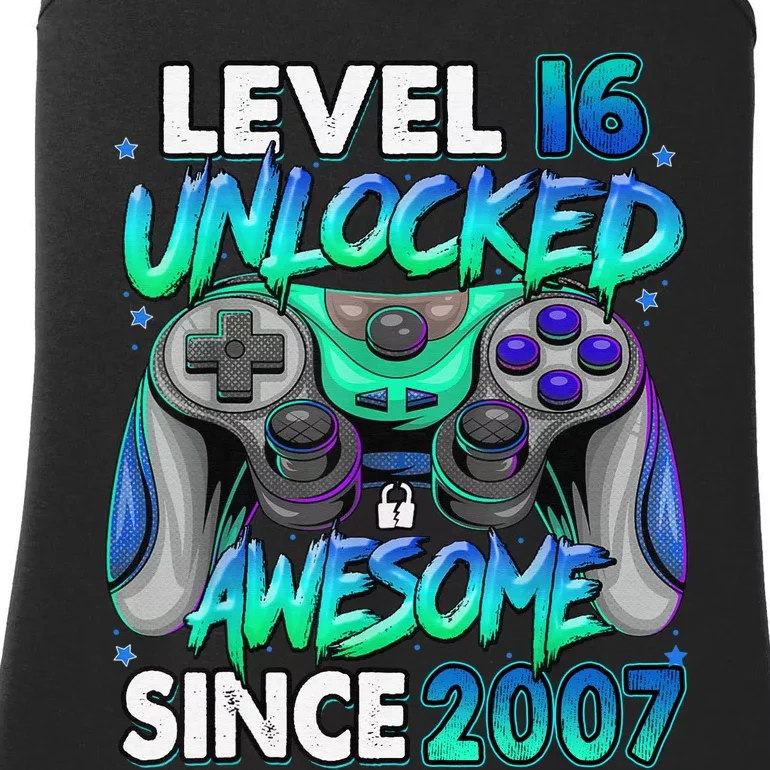 16th Gaming Birthday gift Level 16 Unlocked Awesome Video Game 2007 Birthday Ladies Essential Tank