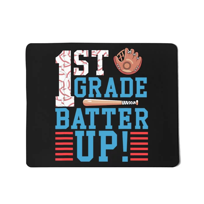 1st Grade Back To School 1st Grade Batter Up Baseball Mousepad