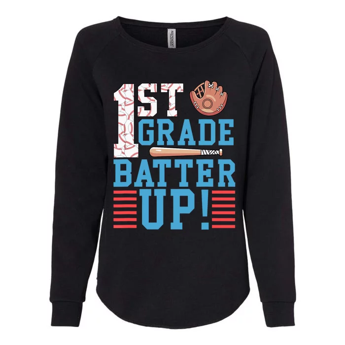 1st Grade Back To School 1st Grade Batter Up Baseball Womens California Wash Sweatshirt