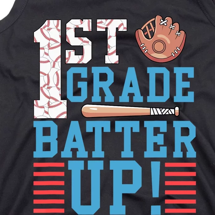 1st Grade Back To School 1st Grade Batter Up Baseball Tank Top