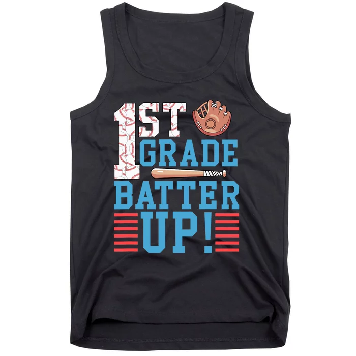 1st Grade Back To School 1st Grade Batter Up Baseball Tank Top