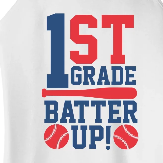 1st Grade Back To School First Grade Batter Up Baseball Gift Women’s Perfect Tri Rocker Tank