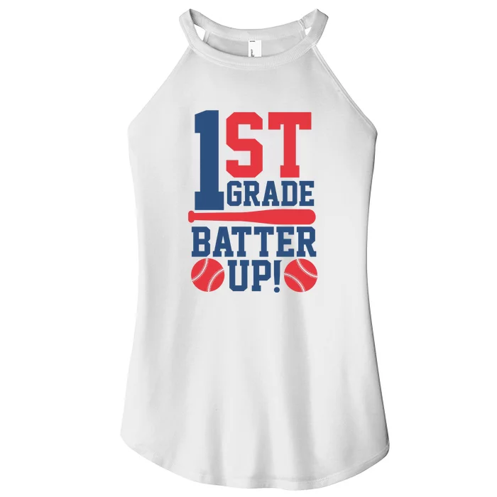 1st Grade Back To School First Grade Batter Up Baseball Gift Women’s Perfect Tri Rocker Tank