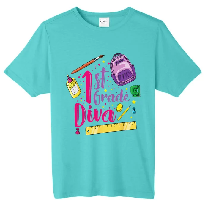 1st Grade Diva First Day Of School Clothes Gift ChromaSoft Performance T-Shirt