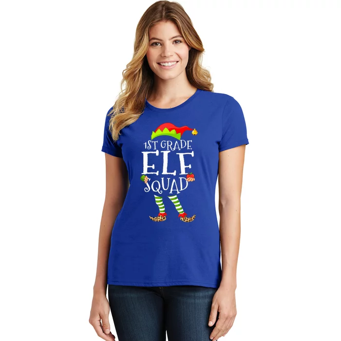 1st Grade Elf Squad Funny Elementary Teacher Christmas Women's T-Shirt