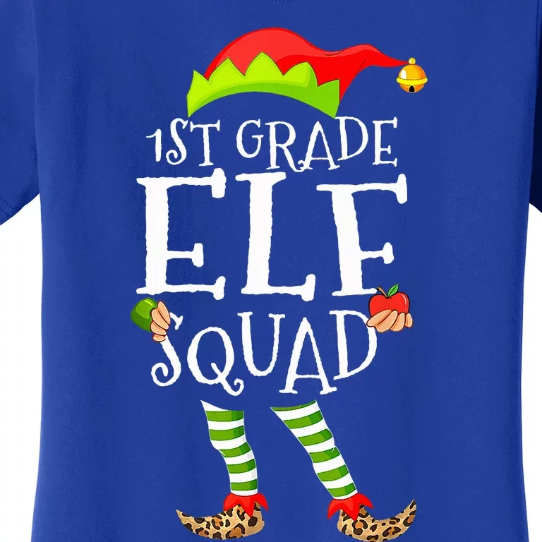 1st Grade Elf Squad Funny Elementary Teacher Christmas Women's T-Shirt