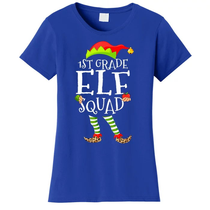 1st Grade Elf Squad Funny Elementary Teacher Christmas Women's T-Shirt