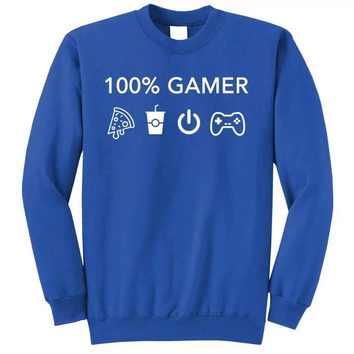 100% Gamer Funny Pizza Power Controller Cool Gamer Gift Sweatshirt