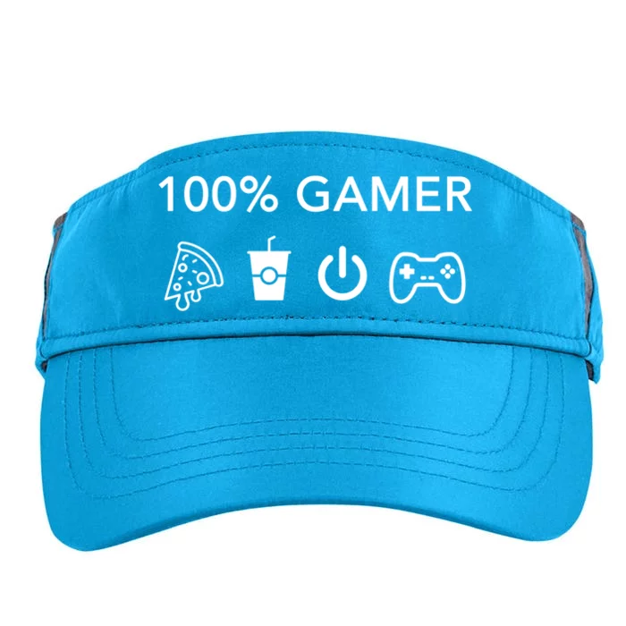 100% Gamer Funny Pizza Power Controller Cool Gamer Gift Adult Drive Performance Visor