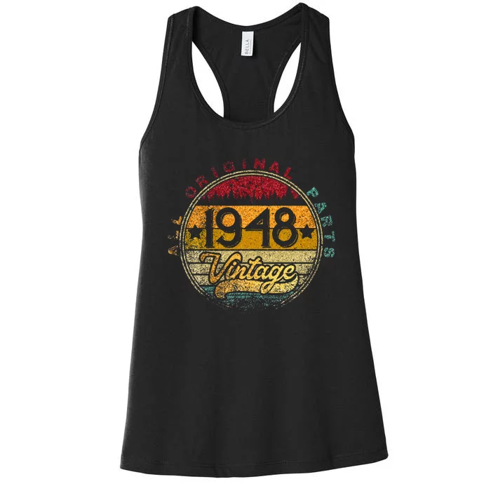 1948 Gift For 75th Birthday 75 Years Old Men Women Vintage Women's Racerback Tank