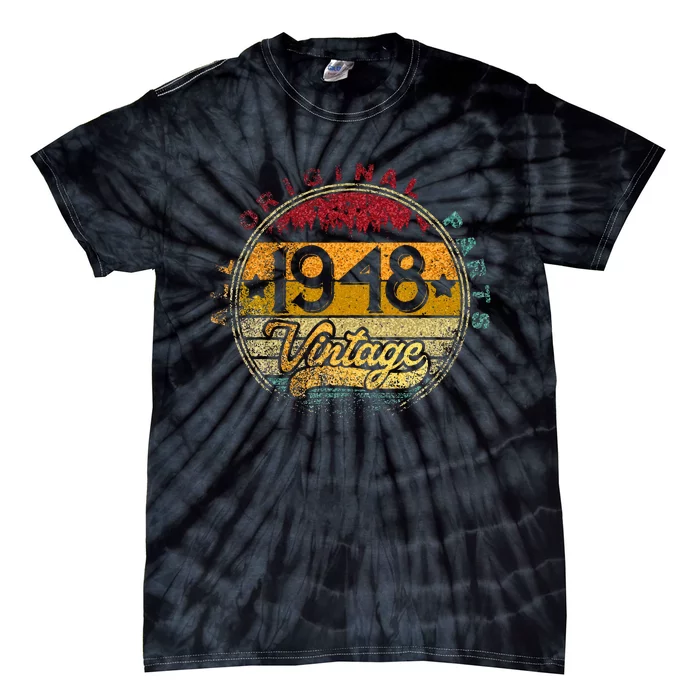 1948 Gift For 75th Birthday 75 Years Old Men Women Vintage Tie-Dye T-Shirt