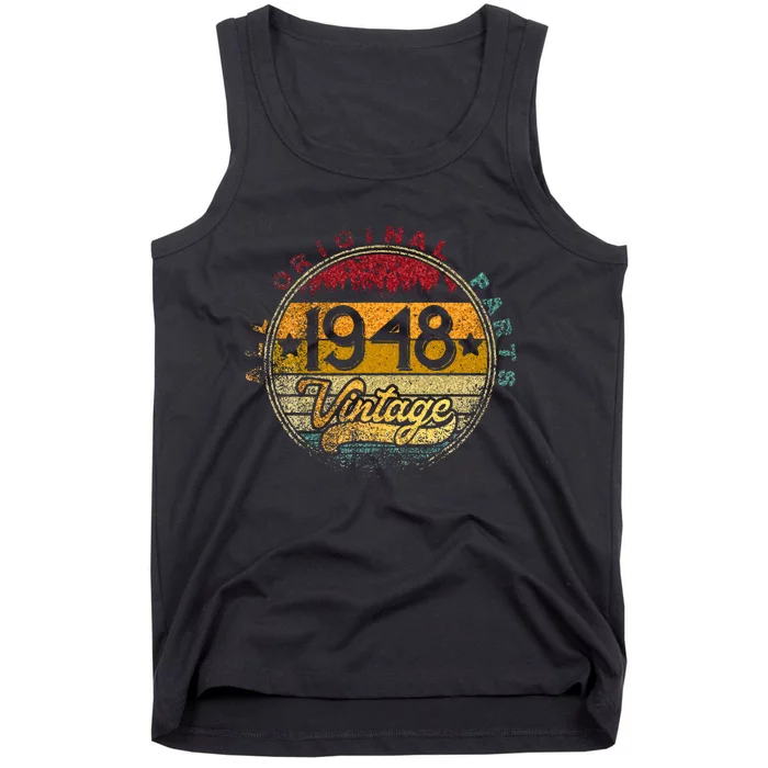 1948 Gift For 75th Birthday 75 Years Old Men Women Vintage Tank Top