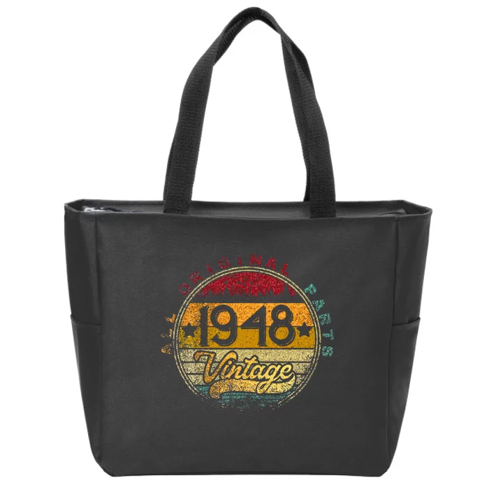 1948 Gift For 75th Birthday 75 Years Old Men Women Vintage Zip Tote Bag