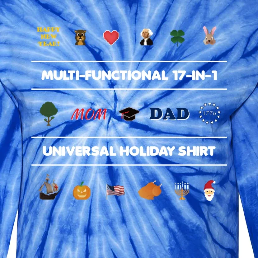 17cute Giftincute Gift1 Universal Holiday Pixel Art Funny Gift Tie-Dye Long Sleeve Shirt