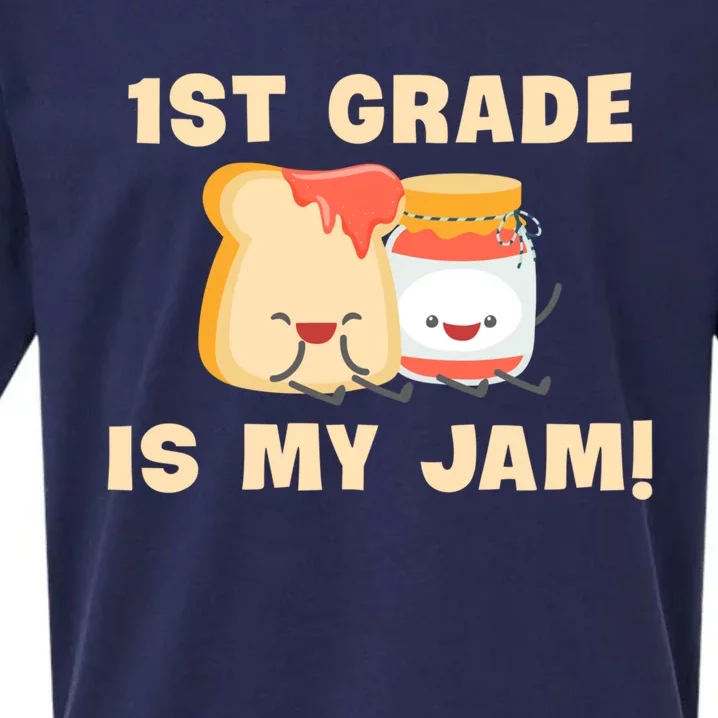 1St Grade Is My Jam Funny 1St Grade Teachers Funny Gift Sueded Cloud Jersey T-Shirt