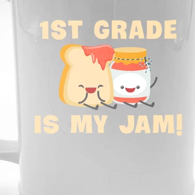 1St Grade Is My Jam Funny 1St Grade Teachers Funny Gift Front & Back Beer Stein