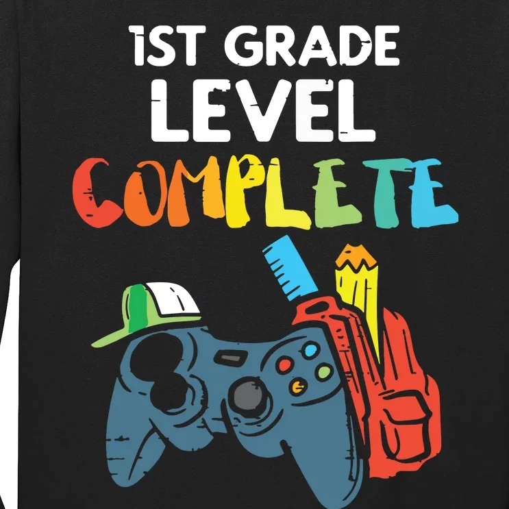 1st Grade Level Complete Gaming Last Day Of School Gamer Long Sleeve Shirt