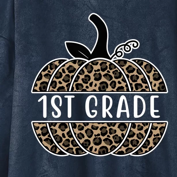 1st Grade Leopard Pumpkin Hooded Wearable Blanket