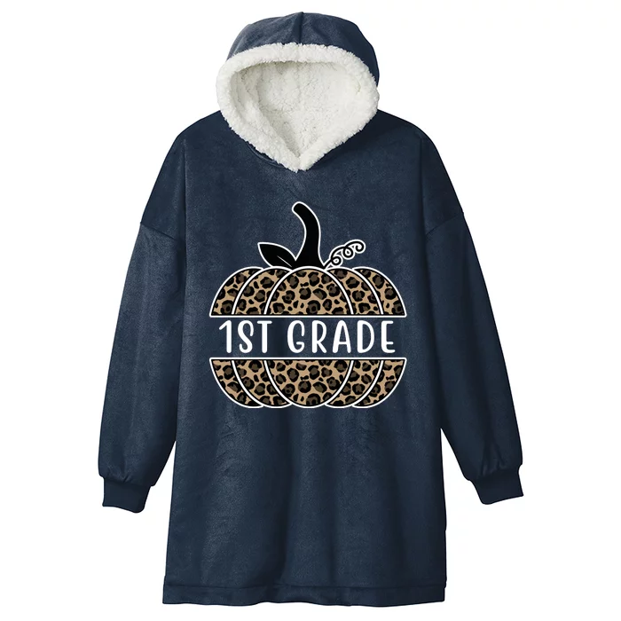 1st Grade Leopard Pumpkin Hooded Wearable Blanket