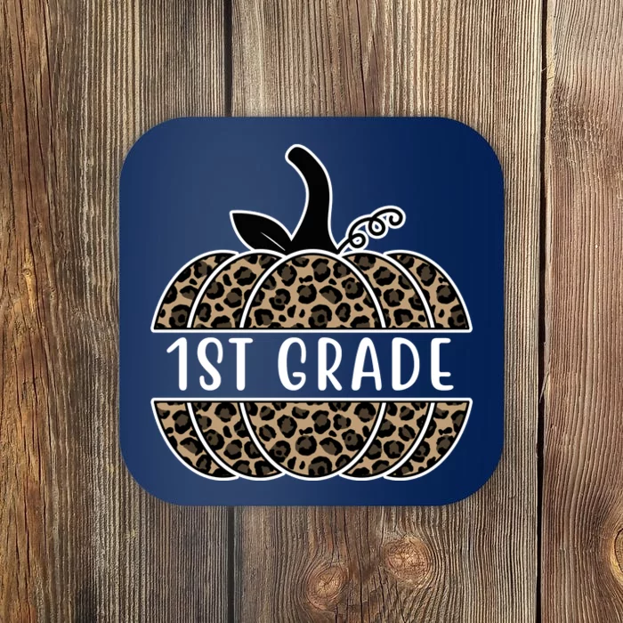 1st Grade Leopard Pumpkin Coaster