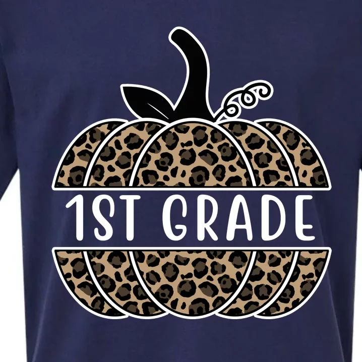 1st Grade Leopard Pumpkin Sueded Cloud Jersey T-Shirt