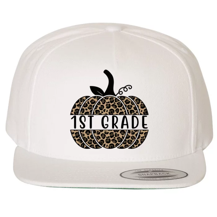 1st Grade Leopard Pumpkin Wool Snapback Cap